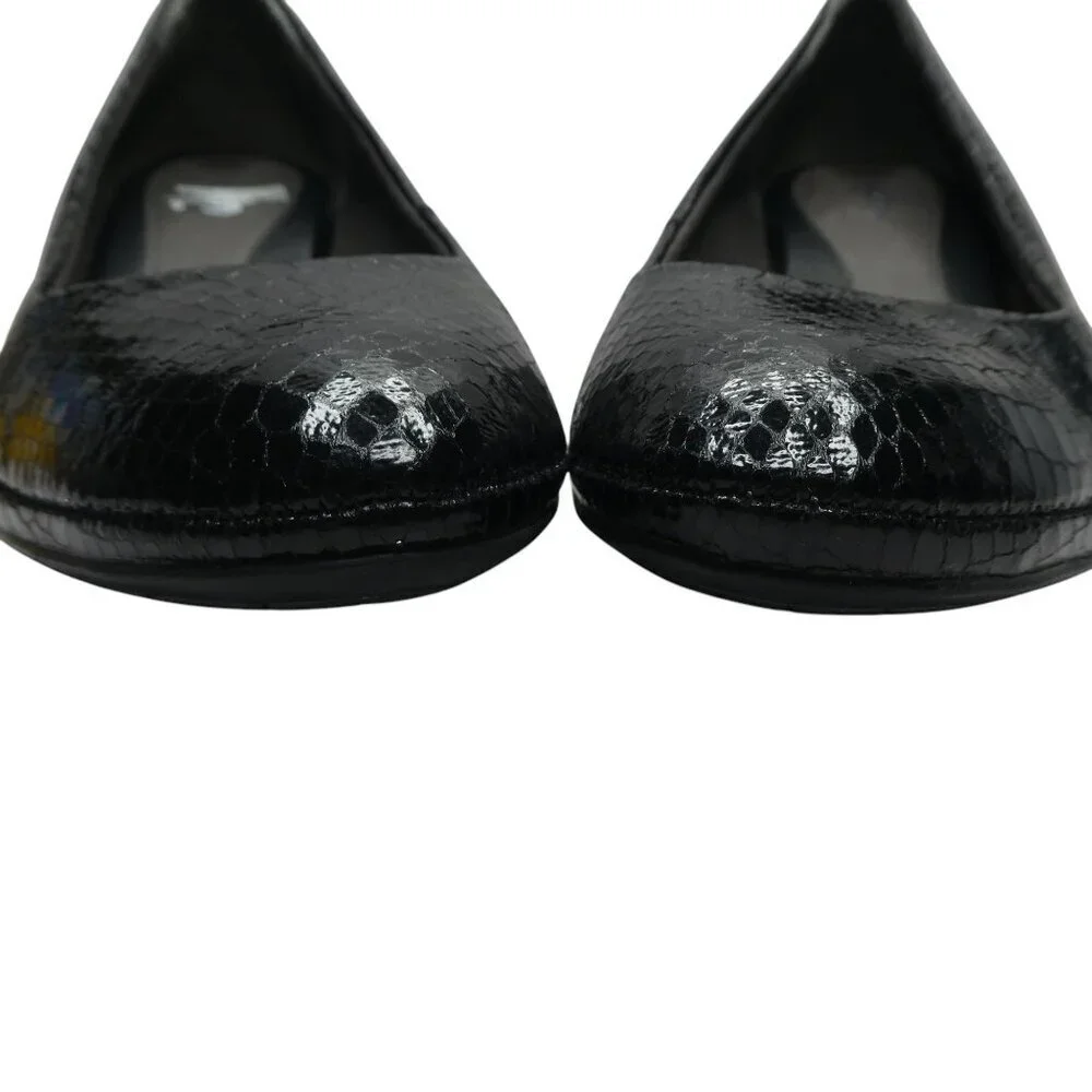 Eurosoft by Sofft Trichelle Black Snakeskin Print Pumps‎ Heels Womens 9